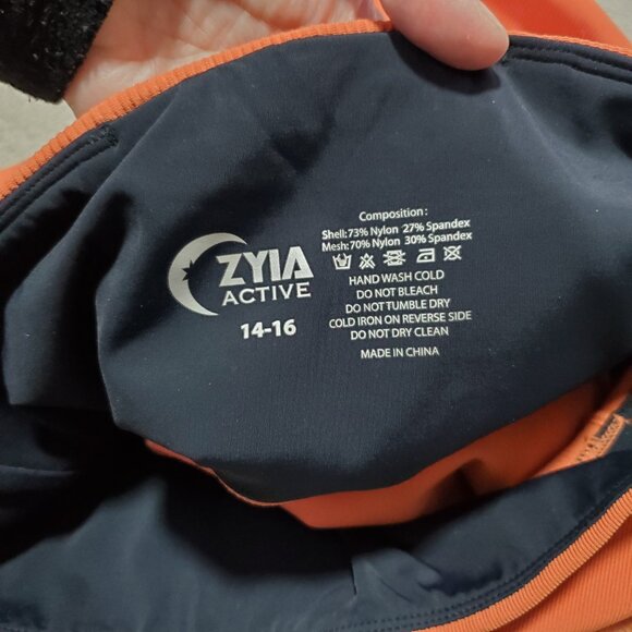 ZYIA Ribbed Premium 7/8 Leggings Hi-Rise Stretch Burnt Orange Women's 14-16, XL - Picture 11 of 14